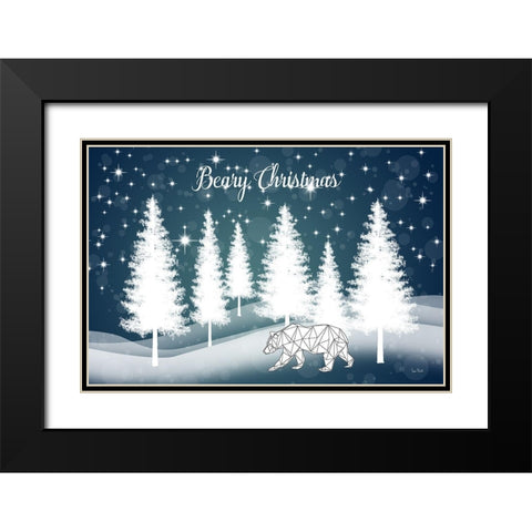 Beary Christmas Black Modern Wood Framed Art Print with Double Matting by Murdock, Ramona