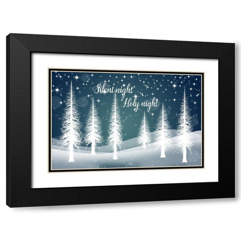 Silent Night Black Modern Wood Framed Art Print with Double Matting by Murdock, Ramona