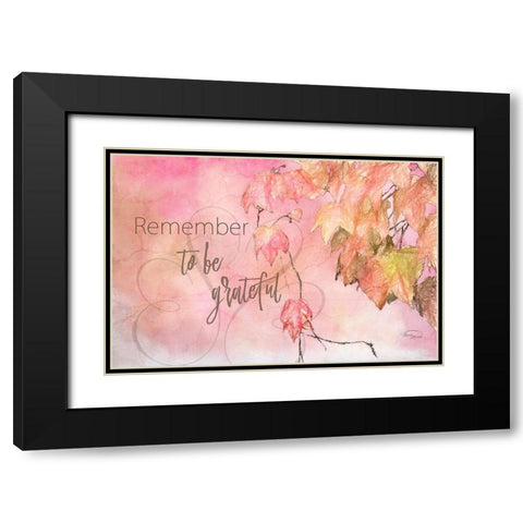 Remember to Be Grateful Black Modern Wood Framed Art Print with Double Matting by Murdock, Ramona