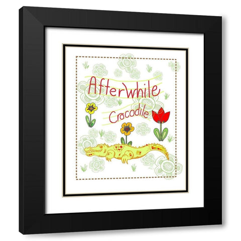 Afterwhile Crocodile Black Modern Wood Framed Art Print with Double Matting by Murdock, Ramona