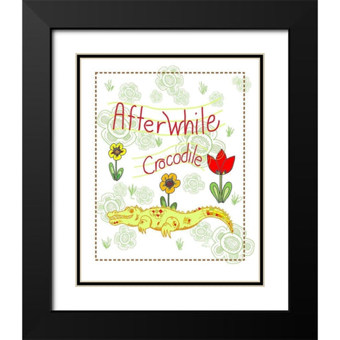 Afterwhile Crocodile Black Modern Wood Framed Art Print with Double Matting by Murdock, Ramona