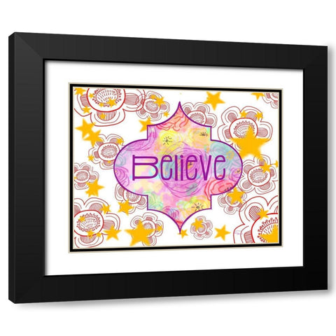 Believe Black Modern Wood Framed Art Print with Double Matting by Murdock, Ramona