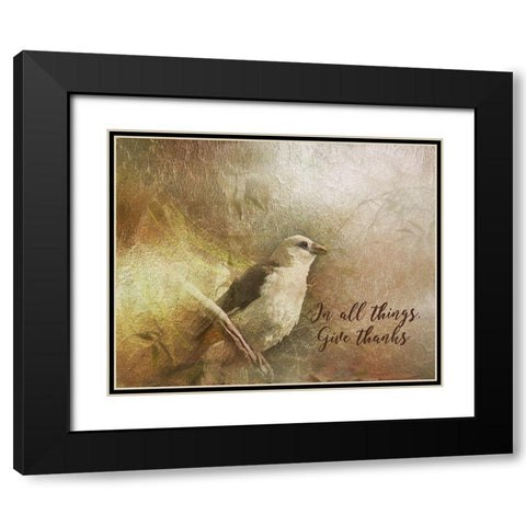 Give Thanks Black Modern Wood Framed Art Print with Double Matting by Murdock, Ramona