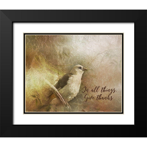 Give Thanks Black Modern Wood Framed Art Print with Double Matting by Murdock, Ramona