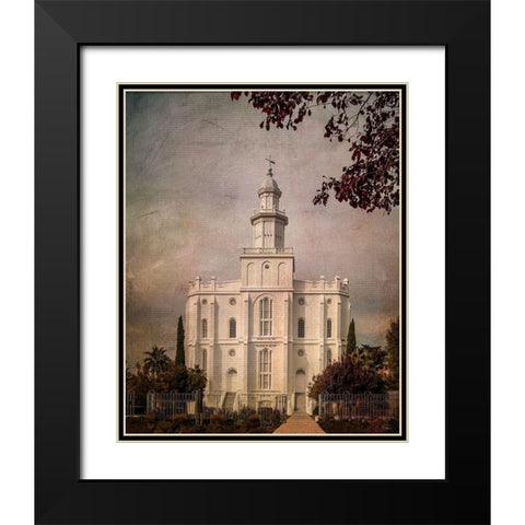 LDS St. George Temple Black Modern Wood Framed Art Print with Double Matting by Murdock, Ramona