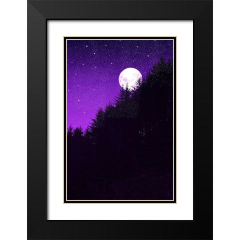 Autumn Moon Black Modern Wood Framed Art Print with Double Matting by Murdock, Ramona