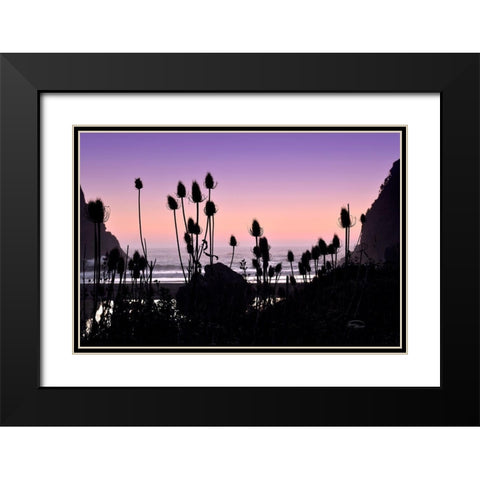 Beach Twilight I Black Modern Wood Framed Art Print with Double Matting by Murdock, Ramona