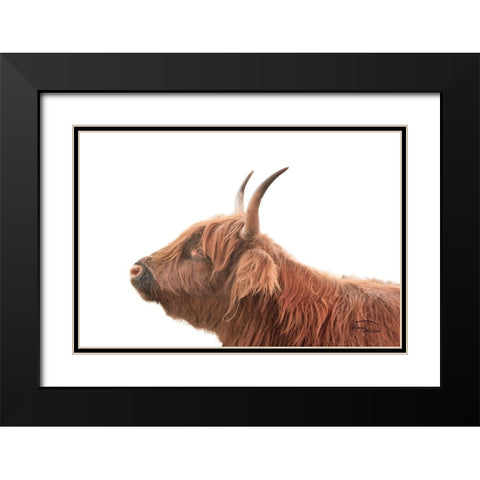 Highland Calf II Black Modern Wood Framed Art Print with Double Matting by Murdock, Ramona