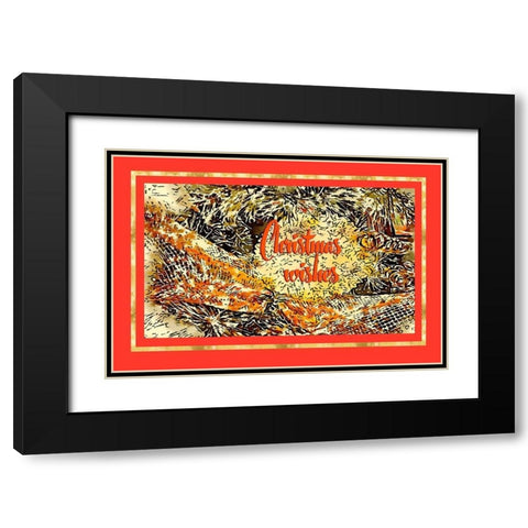 Christmas Wishes Black Modern Wood Framed Art Print with Double Matting by Murdock, Ramona