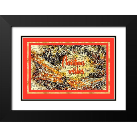 Christmas Wishes Black Modern Wood Framed Art Print with Double Matting by Murdock, Ramona