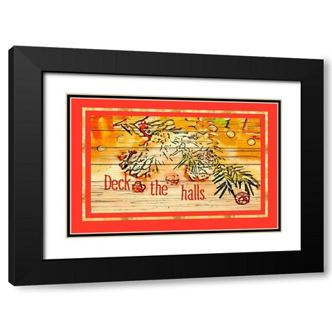 Deck the Halls Black Modern Wood Framed Art Print with Double Matting by Murdock, Ramona