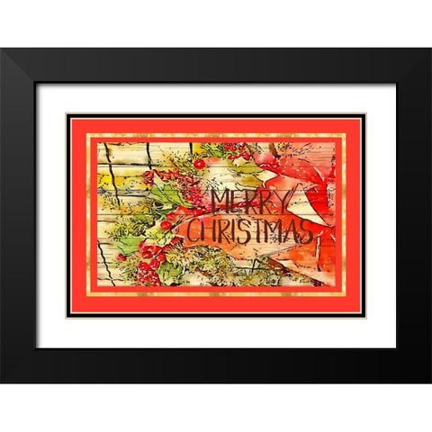 Merry Christmas II Black Modern Wood Framed Art Print with Double Matting by Murdock, Ramona