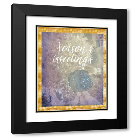 Seasons Greetings Black Modern Wood Framed Art Print with Double Matting by Murdock, Ramona