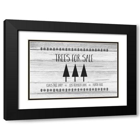 Trees for Sale BW Black Modern Wood Framed Art Print with Double Matting by Murdock, Ramona