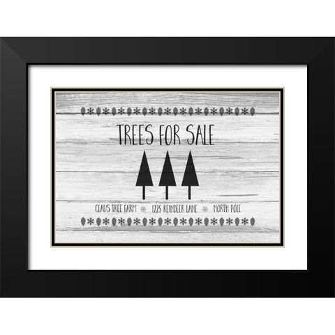 Trees for Sale BW Black Modern Wood Framed Art Print with Double Matting by Murdock, Ramona