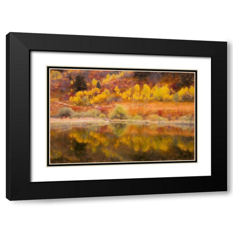 Autumns Reflection Black Modern Wood Framed Art Print with Double Matting by Murdock, Ramona