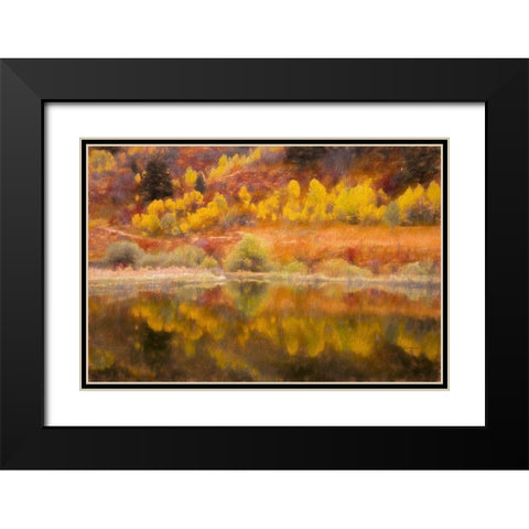 Autumns Reflection Black Modern Wood Framed Art Print with Double Matting by Murdock, Ramona