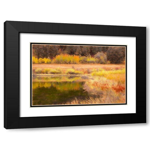 Autumn Pond Black Modern Wood Framed Art Print with Double Matting by Murdock, Ramona