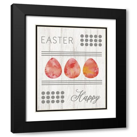 Easter Happy Black Modern Wood Framed Art Print with Double Matting by Murdock, Ramona