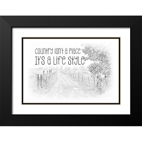 Country Style Black Modern Wood Framed Art Print with Double Matting by Murdock, Ramona