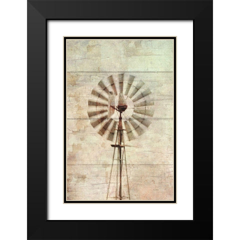 Windmill Abstract Black Modern Wood Framed Art Print with Double Matting by Murdock, Ramona