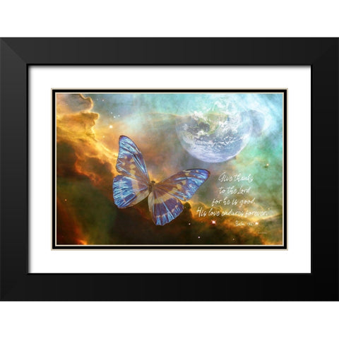 Give Thanks Black Modern Wood Framed Art Print with Double Matting by Murdock, Ramona