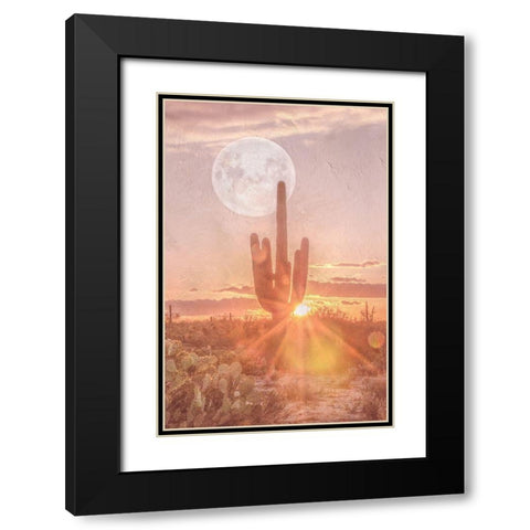 Sunset Moonrise Black Modern Wood Framed Art Print with Double Matting by Murdock, Ramona