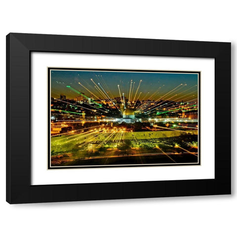 Jerusalem Points of Light Black Modern Wood Framed Art Print with Double Matting by Murdock, Ramona