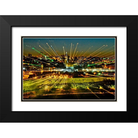 Jerusalem Points of Light Black Modern Wood Framed Art Print with Double Matting by Murdock, Ramona