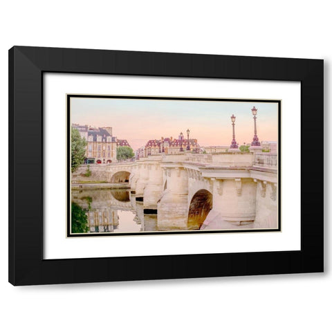 Paris at Dawn Black Modern Wood Framed Art Print with Double Matting by Murdock, Ramona