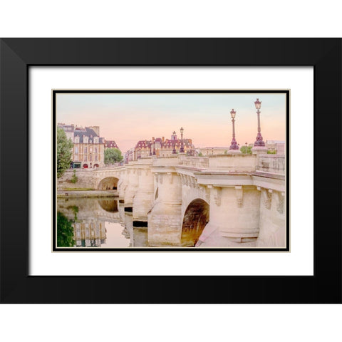 Paris at Dawn Black Modern Wood Framed Art Print with Double Matting by Murdock, Ramona