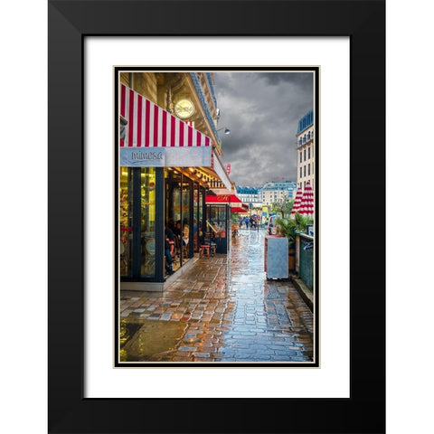 Paris CafÃ© Mimosa Black Modern Wood Framed Art Print with Double Matting by Murdock, Ramona