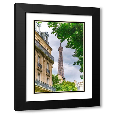 Eiffel Tower II Black Modern Wood Framed Art Print with Double Matting by Murdock, Ramona