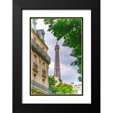 Eiffel Tower II Black Modern Wood Framed Art Print with Double Matting by Murdock, Ramona