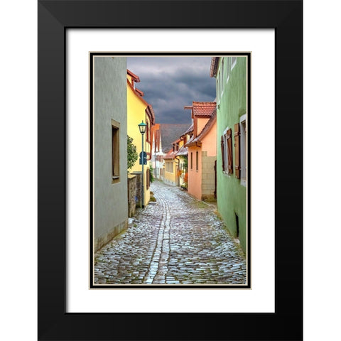 Rothenberg Cobblestone Lane Black Modern Wood Framed Art Print with Double Matting by Murdock, Ramona