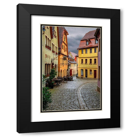 Rothenberg Street CafÃ© Black Modern Wood Framed Art Print with Double Matting by Murdock, Ramona