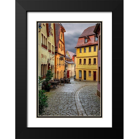 Rothenberg Street CafÃ© Black Modern Wood Framed Art Print with Double Matting by Murdock, Ramona