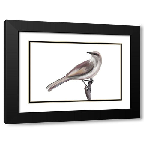 Bird V Black Modern Wood Framed Art Print with Double Matting by Murdock, Ramona