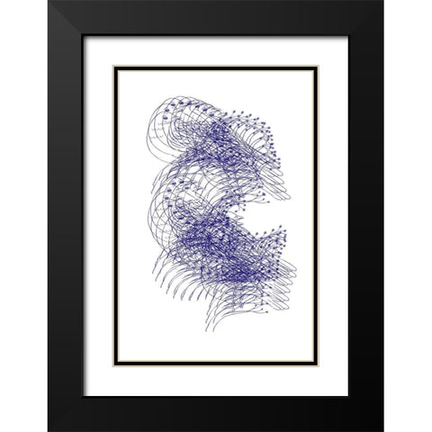 Abstract Birds IV Black Modern Wood Framed Art Print with Double Matting by Murdock, Ramona