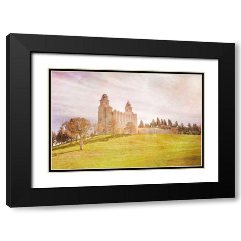 Manti Temple II Black Modern Wood Framed Art Print with Double Matting by Murdock, Ramona