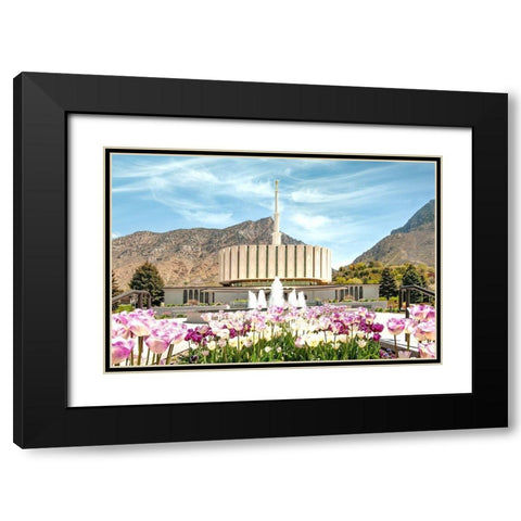 Provo Temple Black Modern Wood Framed Art Print with Double Matting by Murdock, Ramona