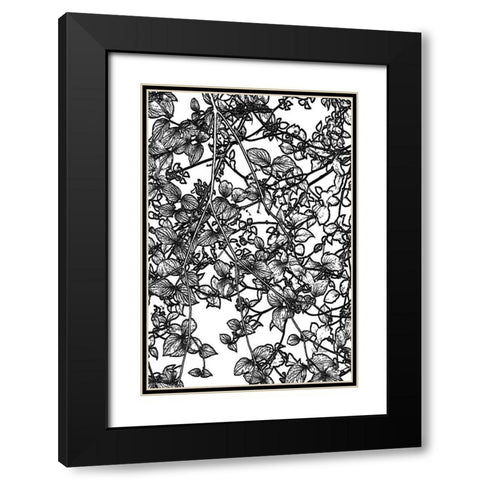Leafy BW III Black Modern Wood Framed Art Print with Double Matting by Murdock, Ramona