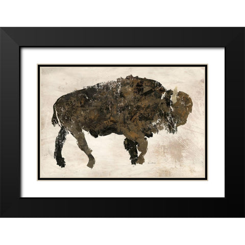 Abstract Buffalo Black Modern Wood Framed Art Print with Double Matting by Murdock, Ramona