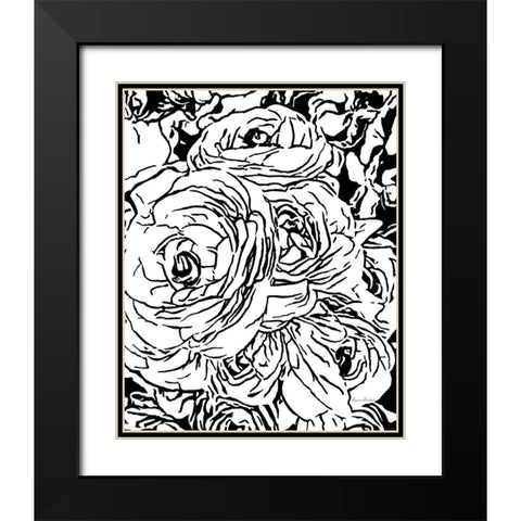 Roses No. 1 Black Modern Wood Framed Art Print with Double Matting by Murdock, Ramona