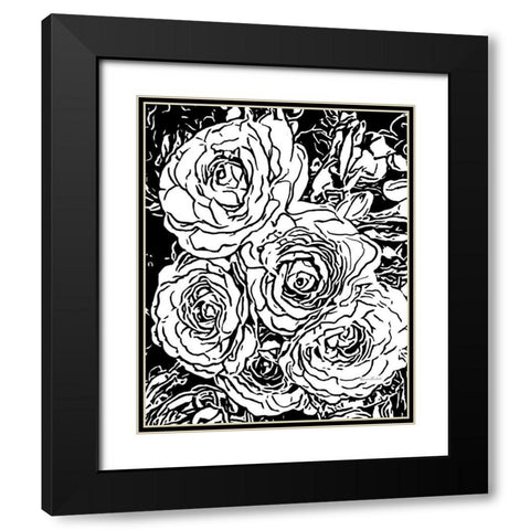 Roses No. 2 Black Modern Wood Framed Art Print with Double Matting by Murdock, Ramona
