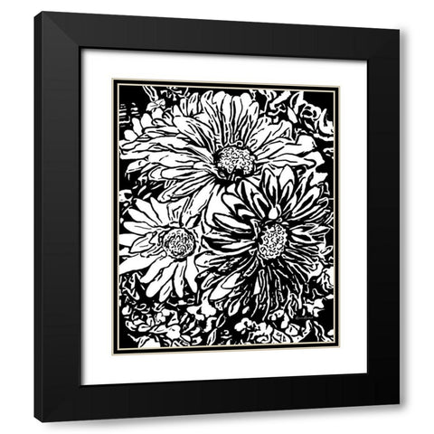 BW Floral No. 1 Black Modern Wood Framed Art Print with Double Matting by Murdock, Ramona