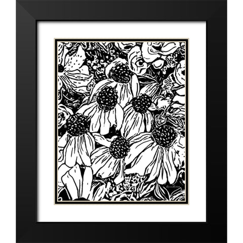 BW Floral No. 3 Black Modern Wood Framed Art Print with Double Matting by Murdock, Ramona