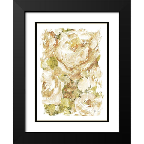 Golden Glitter Roses No. 2 Black Modern Wood Framed Art Print with Double Matting by Murdock, Ramona