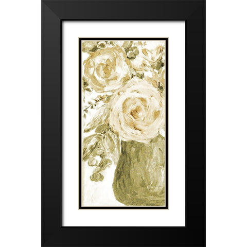 Golden Glitter Vase No. 3 Black Modern Wood Framed Art Print with Double Matting by Murdock, Ramona