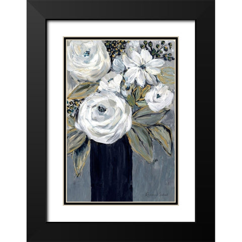 Moonlight Bouquet II Black Modern Wood Framed Art Print with Double Matting by Murdock, Ramona